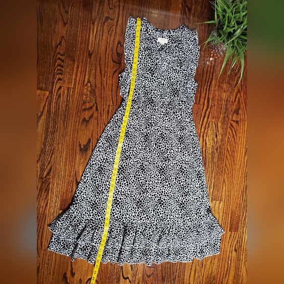 Anthropologie Maeve Ruby Ruffled Black and White Midi Dress Size M - Picture 9 of 12